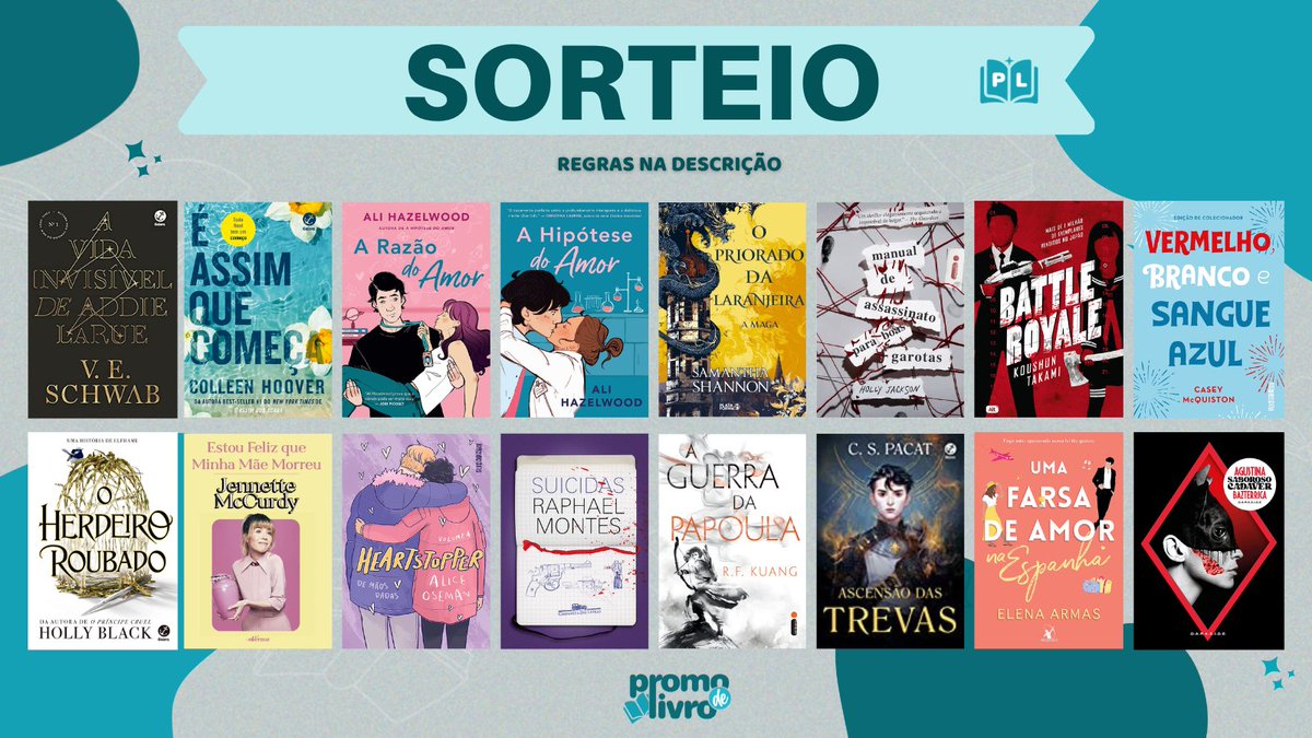 ✨ SORTEIO RELÂMPAGO ✨

📚Prêmio: UM LIVRO (dentre os que estão na imagem) 

➡️ Regras:
- Seguir <a href="/promodelivro/">Promo De Livro 📚</a> 
- Dar rt nesse tweet
- Dar rt no tweet fixado 

➡️ Resultado: Quinta-feira (12/01) às 17h

Boa sorte 💖