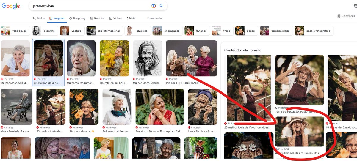 domingospe's tweet photo. Entre no google, coloque a pesquisa: "pinterest idosa" e vá em imagens. Advinha o q aparece? https://t.co/jCm53JJe86