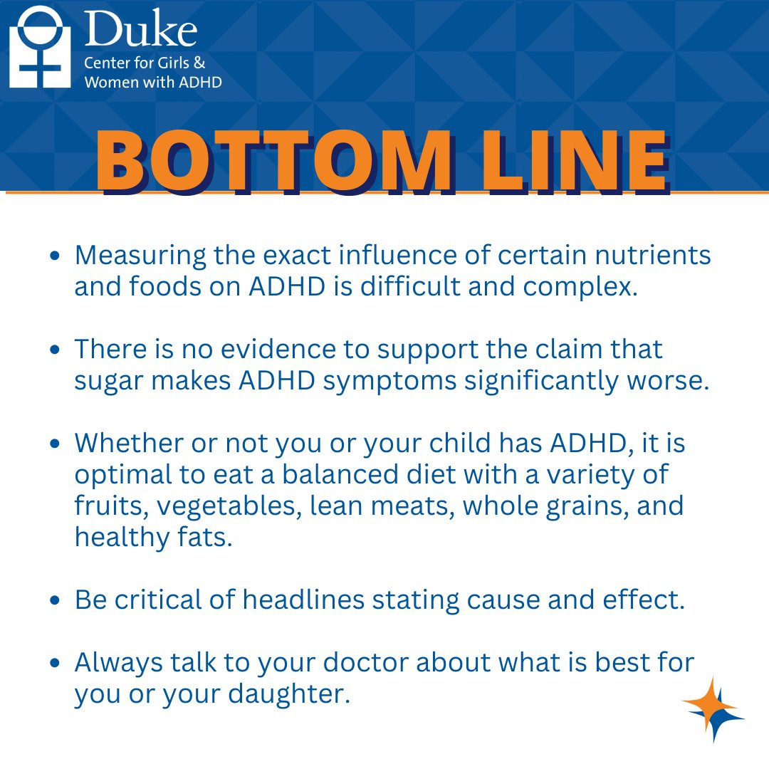 ADHDGirlsDuke's tweet photo. Myths abound about diet and ADHD. Swipe through for the facts and fiction on ADHD and sugar. As always, consult your doctor about the best ADHD treatment for your daughter. #ADHDResources #ADHDTips #ADHDCommunity #ADHDLifeHacks #WomenwithADHD #GirlswithADHD https://t.co/hl3hHFOCxK