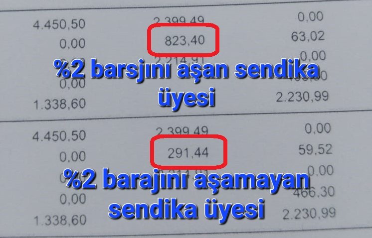 500 tl için haklarımın pazarlanmasına göz yummayacağım!
BÖYÜK BÖYÜK sendikalar %2 barajını getirtmek için verdiği mücadeleyi, memurların haklarını savunmak için verseydi, memurlar şimdi, refah içinde olurdu.
#MemuraEk5Bin
