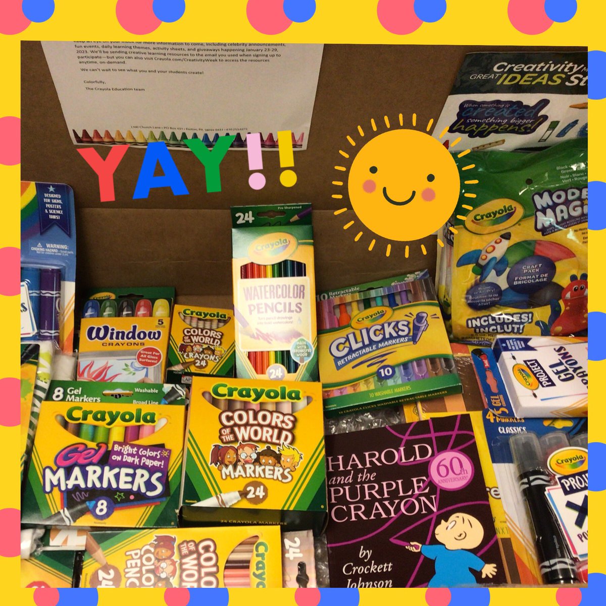 Wahoo! What an amazing 100 Days of Colorful Giveaway prize! We’re soooo ready for #CrayolaCreativityWeek! Thank you <a href="/Crayola/">Crayola</a> 🖍 ❤️