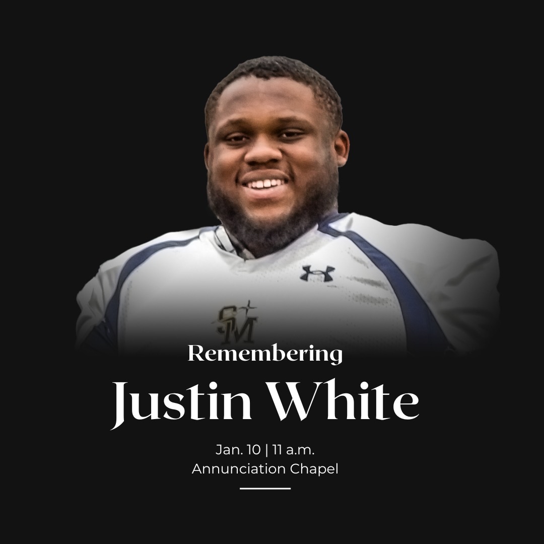 USMSpireWire's tweet photo. USM will host a funeral liturgy for Justin White at 11 a.m. CST on Jan. 10 in Annunciation Chapel. All undergraduate main campus classes will be cancelled from 10:45 a.m.-1 p.m. on Jan. 10. https://t.co/ef8jL7n5X5