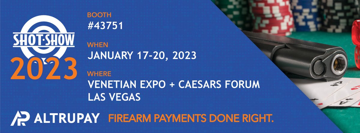 7 days until #TeamAP descends on Las Vegas for @nssfshotshow, the largest conference in shooting, hunting and outdoors!

#PaymentsDoneRight #SHOTShow #FirearmPayments #FirearmMerchantAccount #highriskpayments #highriskpaymentprocessing  #paymentprocessor #creditcardprocessing