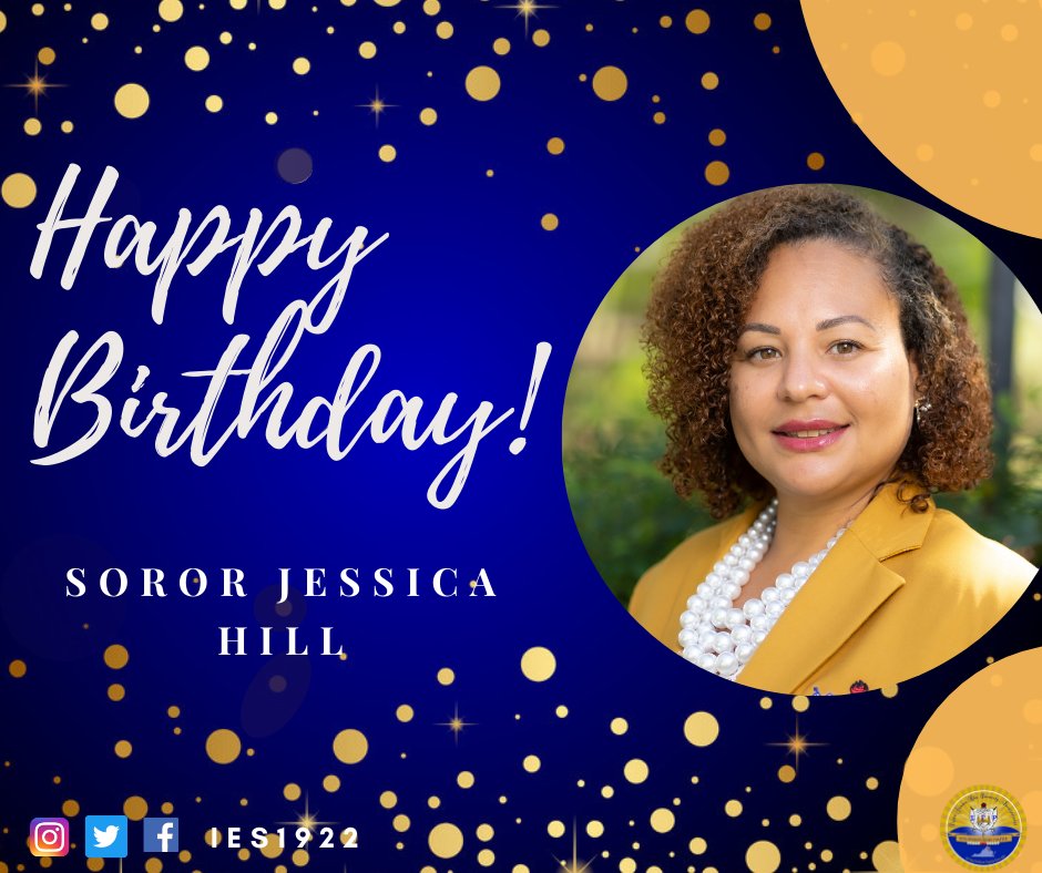Happy birthday, Soror Jessica Hill! IES hopes you have a Golden Day! 💙💛⁠
⁠
#SGRho1922 #IESigma1922 #HappyBirthday #NorthernVirginia #Sorority #Sisterhood