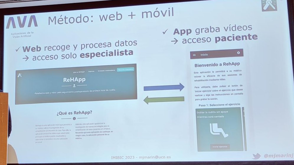 ucoava's tweet photo. Gracias a todos los asistentes al Seminario @IMIBIC. 
Ha sido un placer poder presentar y discutir los avances del proyecto #RehApp (https://t.co/1gBg9u6rAP) con vosotr@s. Continuamos mejorando y extendiendo el sistema.
#ComputerVision #healthcare @CordobaCiencia @manuelgfisio https://t.co/uuvA6osP94