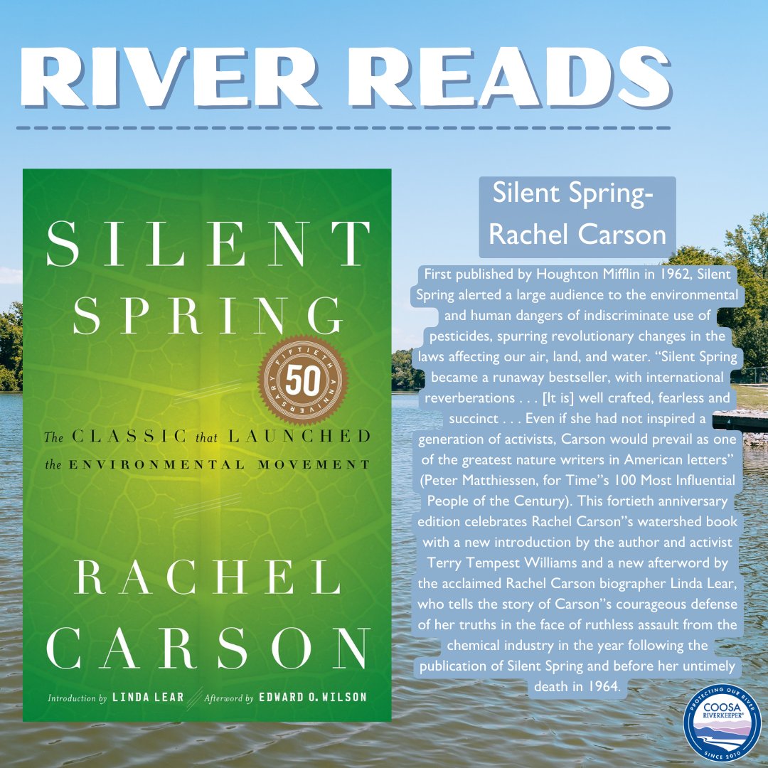 CoosaRiverkeepr's tweet image. Who all has a New Year's Resolution to read more in 2023? 🙋
We have compiled some of our staff's &amp;amp; Board of Director's favorite conservation-themed books just for you! Check out some of our favorites by visiting our Education webpage &amp;amp; pick out your next book! Happy reading!📚