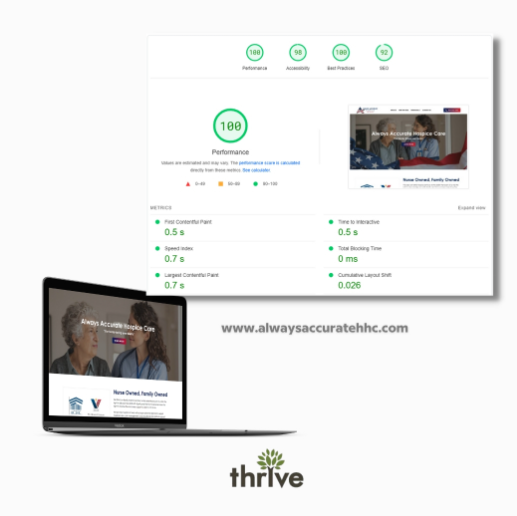 ThriveInternet's tweet image. Always Accurate Hospice is a nurse-owned, licensed, and fully bonded family hospice company operating in Texas.
.
Congratulations to Thrive's #website development team for the successful website launch: alwaysaccuratehhc.com #website #digitalmarketing