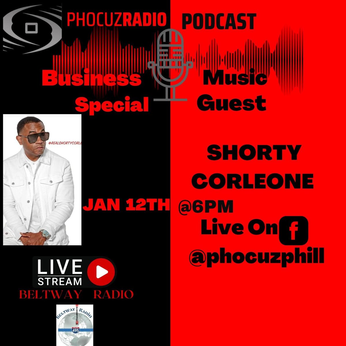 Good Morning dony Miss This Exclusive Interview with Shorty Corleone of the Legendary Rare Essence GoGo Band !! We talk Business and Music !! And Life !! 
#phocuzradio