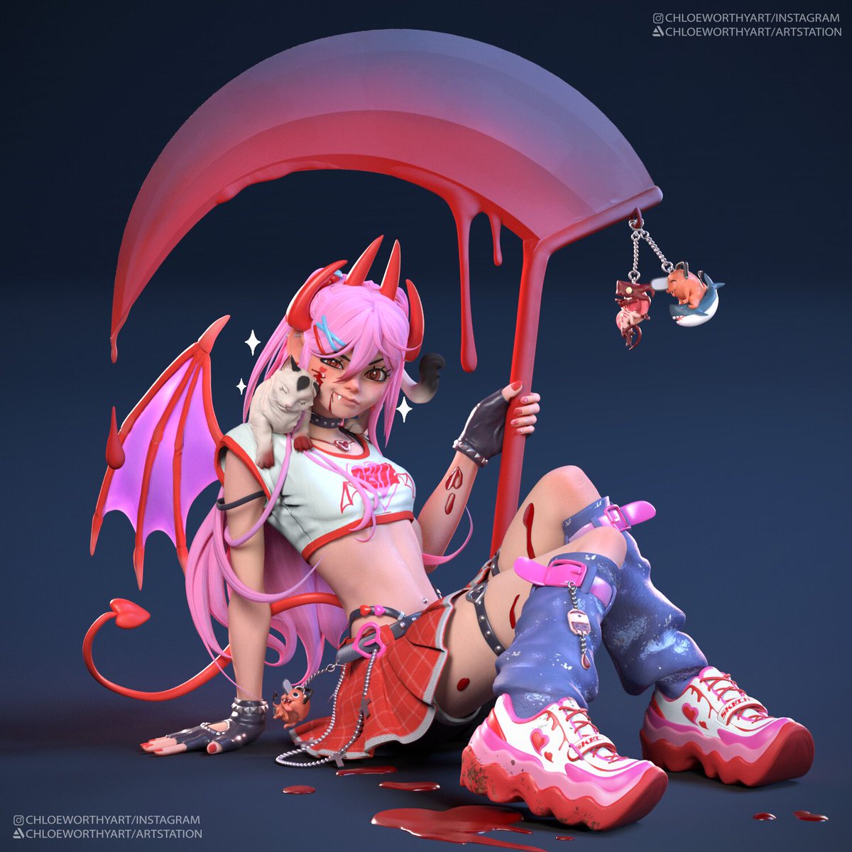 chloeworthyart's tweet photo. Happy #PortfolioDay  🥳🎉

I'm Chloe, a 3D Character Artist! 

I love making stylized characters. 👋 Currently I’m looking for work!

 https://t.co/9GYzzwM8aM https://t.co/Y2o4RIg0oO