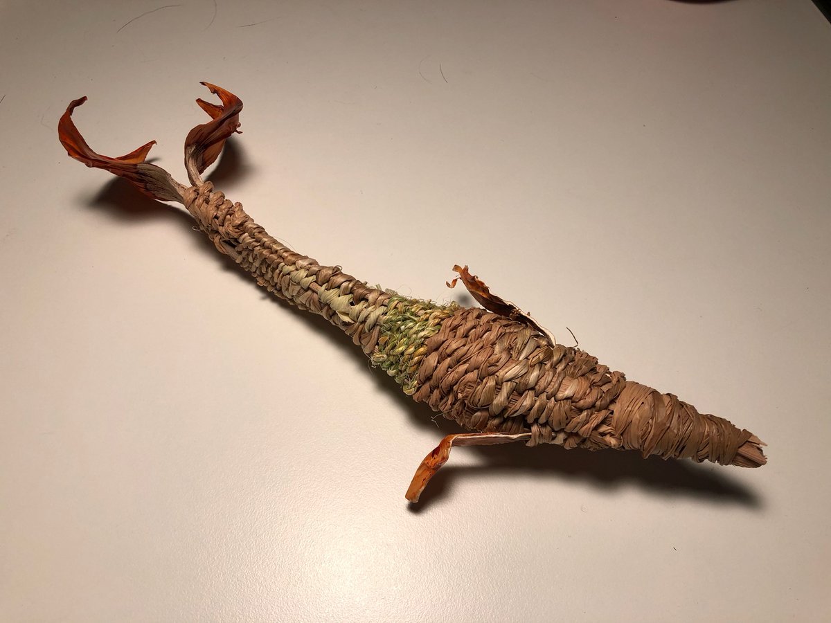 weaverHG's tweet photo. Made some fish over the holidays using mostly plants from the garden #weaving #basketry #foragedfibres #naturecrafts https://t.co/qLypNvZ235