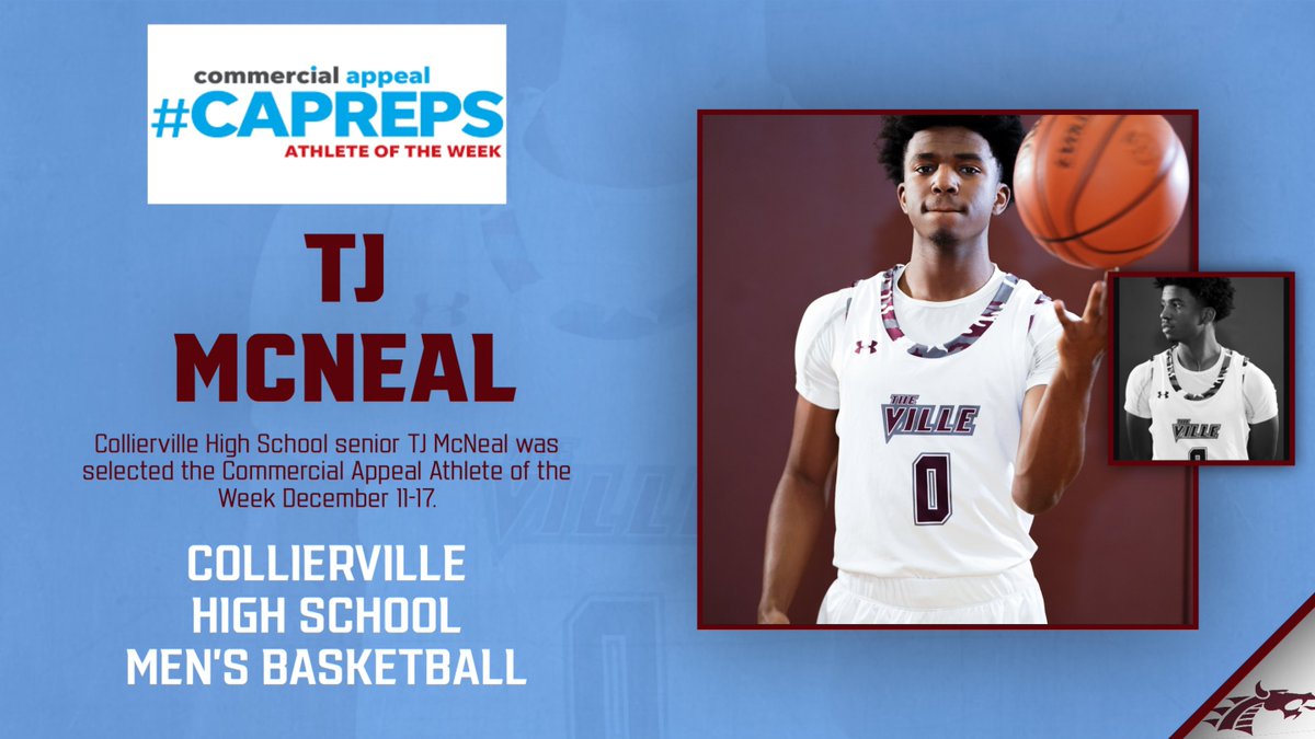 🏀 🏆 ICYMI:  Congratulations to Collierville High School's TJ McNeal on his selection as the Commercial Appeal Athlete of the Week Dec. 11-17!  #GoDragonsGo