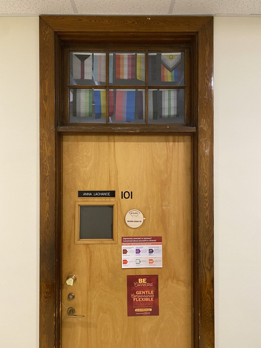 Office upgrade! 🏳️‍🌈🏳️‍⚧️ 

What else should I have on my door? #TransInSTEM #LGBTQinSTEM