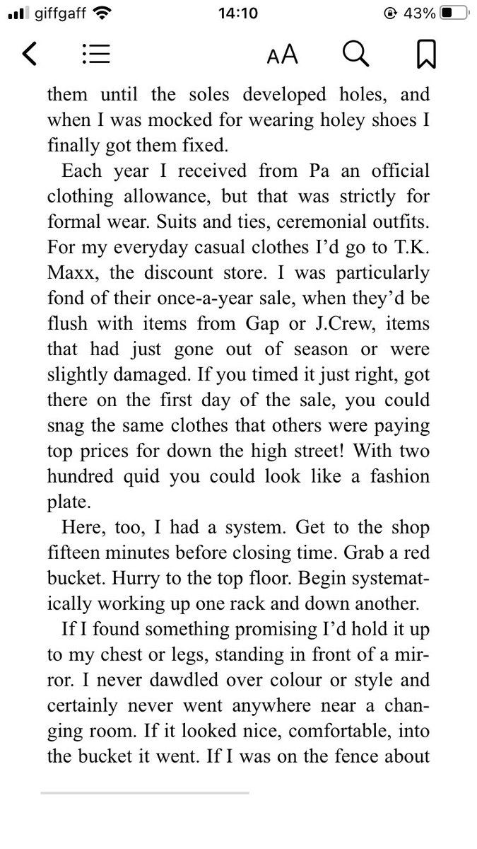 susannahbutter's tweet photo. Obvs there’s plenty to get your head around in Spare if you want to go down that hole (including Harry stealing Courtney Cox’s magic mushrooms and the King’s perfume) but here is Harry on shopping https://t.co/j33mmX1n6b