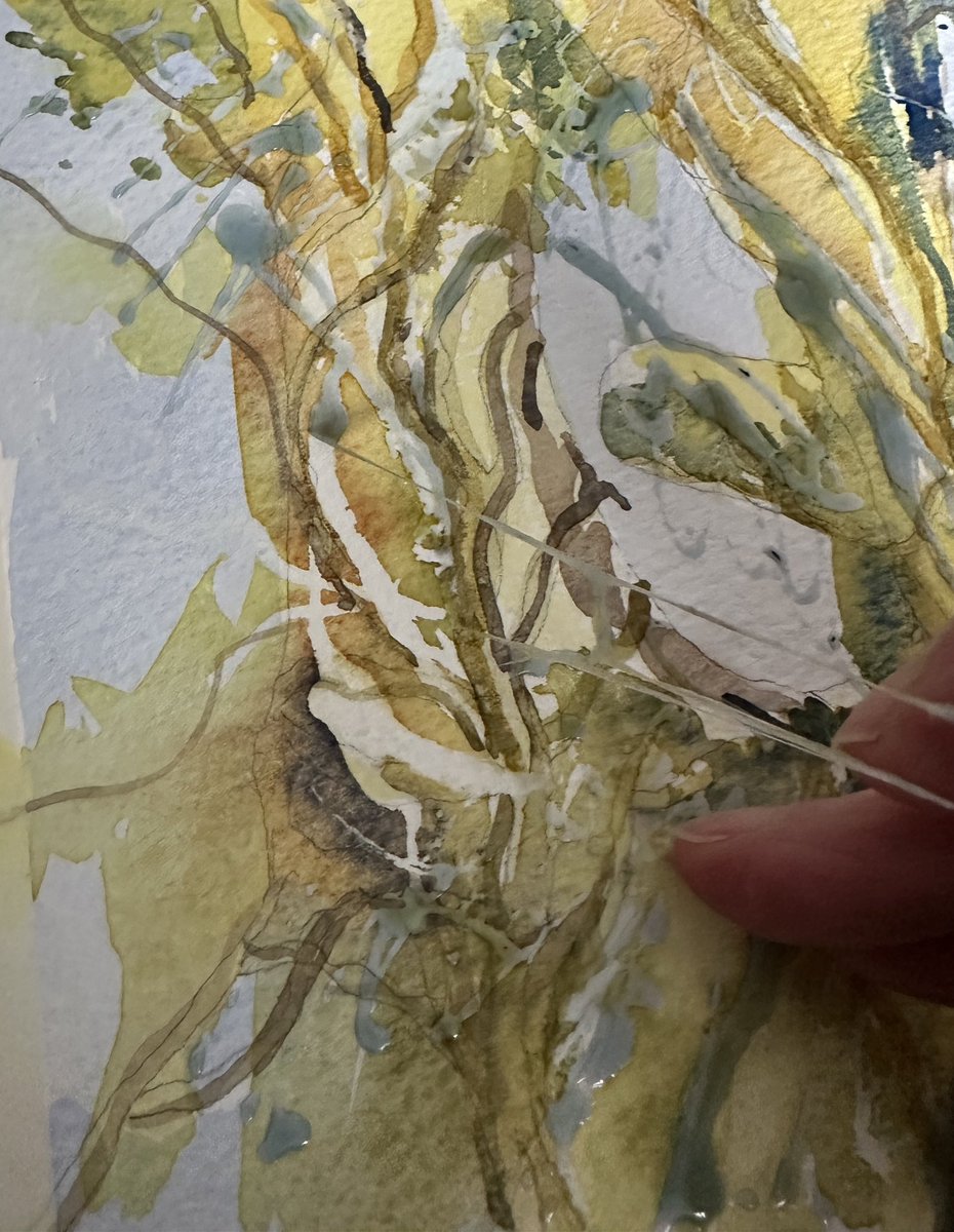 staithesartist's tweet photo. I’d forgotten how satisfying it is to peel off the #liquid #maskingfluid Next stage. https://t.co/vh9glCXwtB