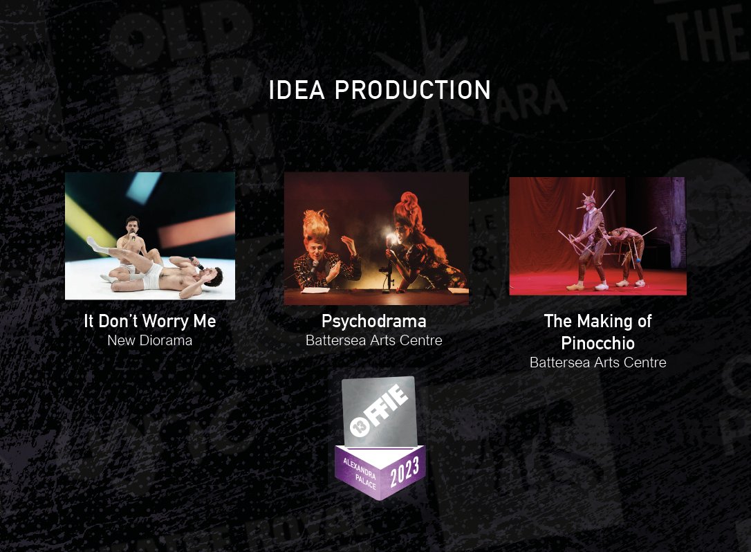 🧠IDEA PRODUCTION
It Don’t Worry Me at the New Diorama
Psychodrama (<a href="/Sleepw_lk/">Sleepwalk Collective</a>) at Battersea Arts Centre 
The Making of Pinocchio at Battersea Arts Centre 

#OffiesFinalist #Offies2023
