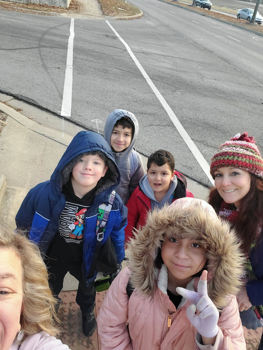 No better way to start the day than with a walking school bus. The kids said our bus is yellow! They said next week we should pick up trash.  What cool kids.  #WalkToSchool #BobcatExercise #OPSMomentsThatMatter #myolatheschools