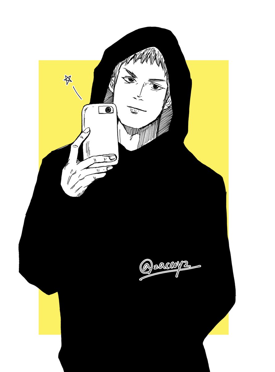 1boy male focus hood solo phone holding phone hood up  illustration images