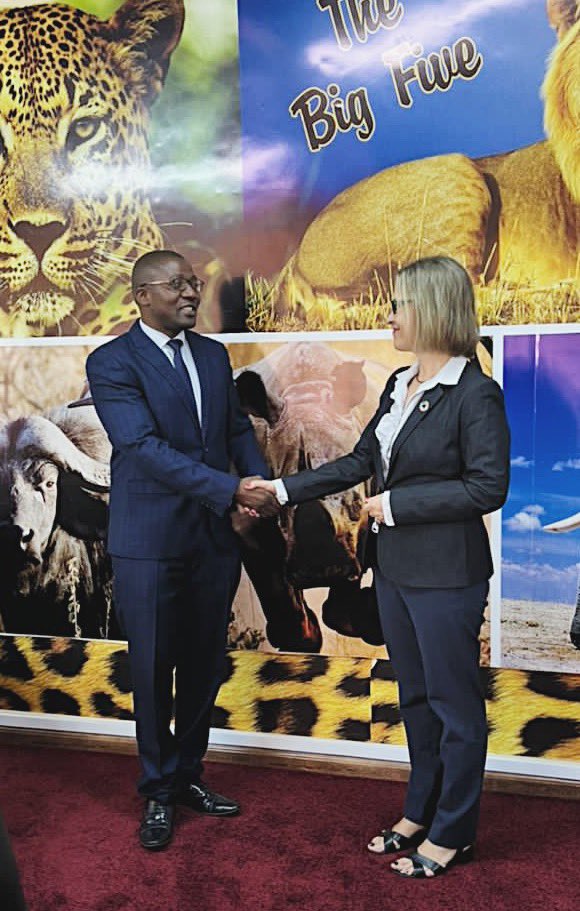 Today, @MiaSeppo met the Hon Min of Environment, Climate, Tourism and Hospitality Industry to thank for excellent collaboration in accelerating the implementation of the Nationally Determined Contributions throughout 2022. Working together is key to ensure a #ClimateSmartAfrica!