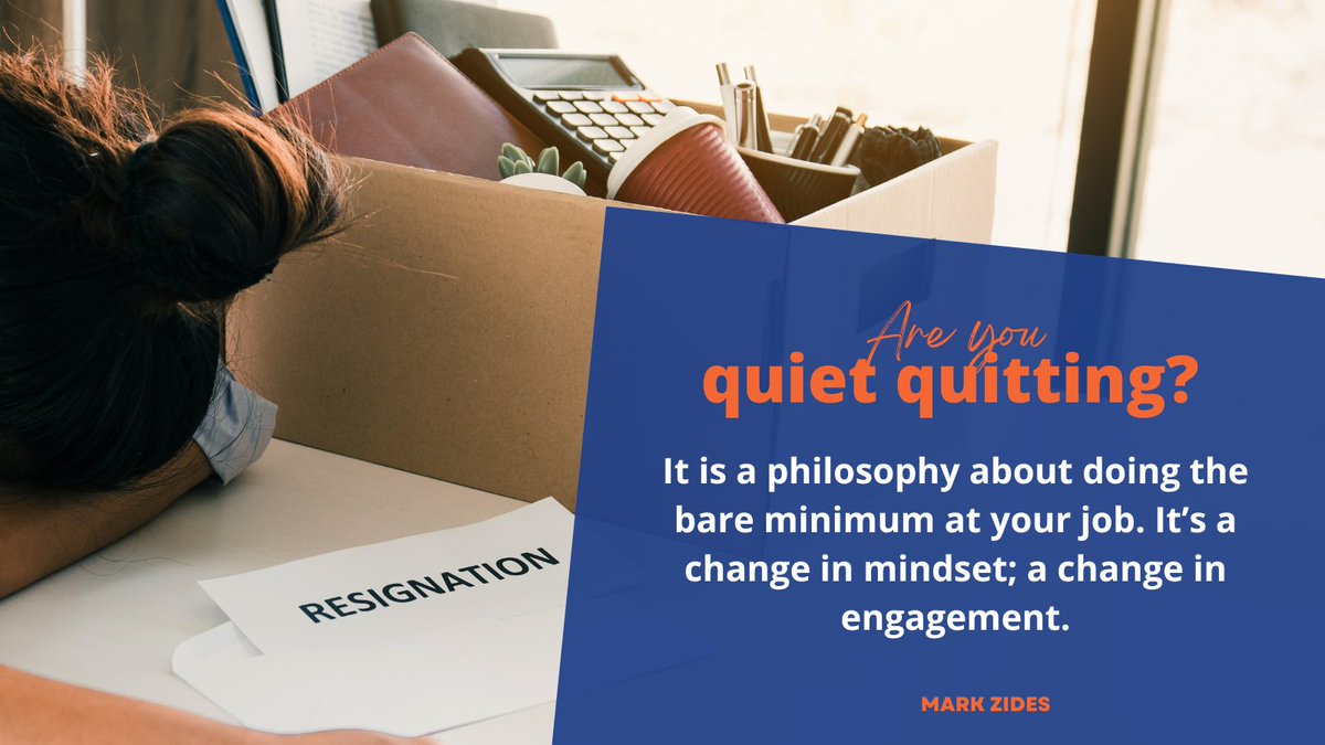 Are you quiet quitting?

It is a new philosophy about doing the bare minimum at your job. 

It's a change in mindset: a change in engagement.