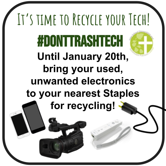 Do you have old electronics hanging around at home? It's time to recycle them at your local Staples store, in a joint project with EcoSchools Canada. Check out: ecoschools.ca/donttrashtech/…
Snap a photo of your electronics drop off and submit it to your EcoSchools team!