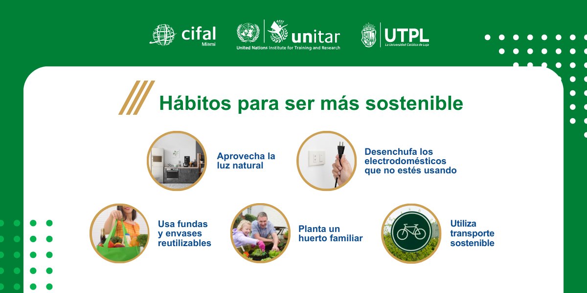 👉🏻Generar #hábitossostenibles es más que lograr un consumo responsable, si no más bien, se enfoca en mantener un compromiso con el medio ambiente.🌳⁣
⁣
¿Cómo podemos hacerlo? Presta atención a esta lista.

🏁Acepta el reto e inicia hoy.⁣⁣
💬 Comenta qué otro hábito agregas.