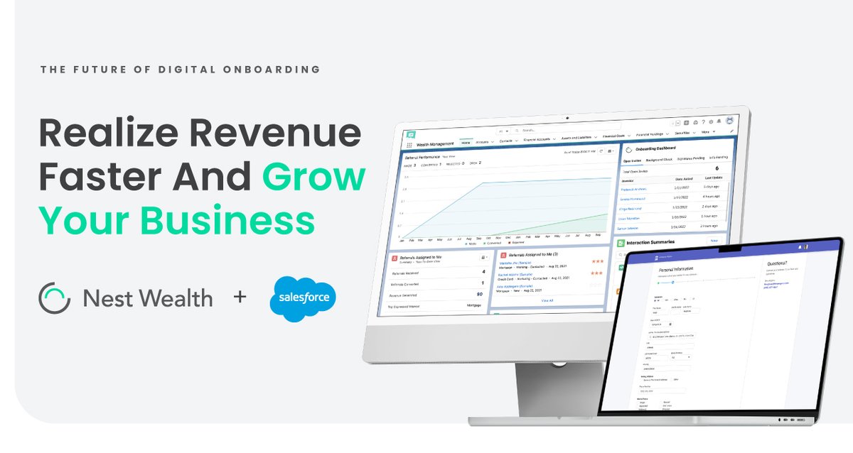 Realize Revenue Faster with Nest Wealth Pro for #Salesforce. Reduce the amount of time &amp; resources it takes to onboard new clients by digitizing the account opening process, empowering you &amp; your firm to grow your business. Check it out: nestwealth.com/pro-for-salesf… #fintech