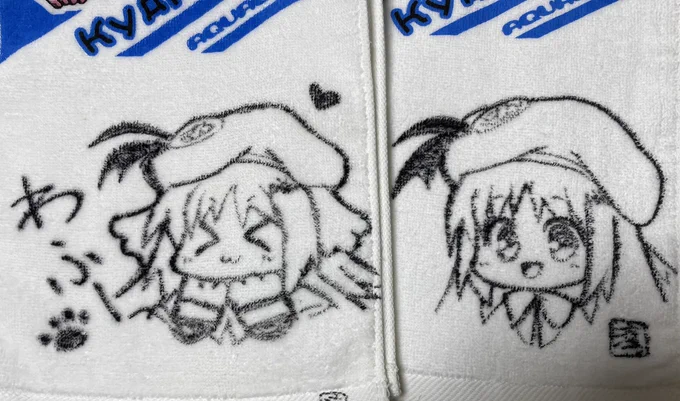 こみトレ用にクドのマフラータオルの余白にラクガキ。

タオル生地に絵を描くのは何度チャレンジしても難しい💦 