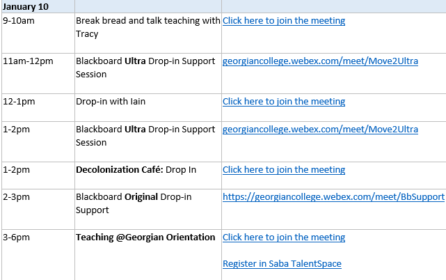 Today is a busy day in CTL as we launch into W23 semester. Check out all of our offerings below. Watch for Deb's updates each Monday morning for the week's learning and connection opps and visit CTL online for our sched georgiancollege.ca/ctl