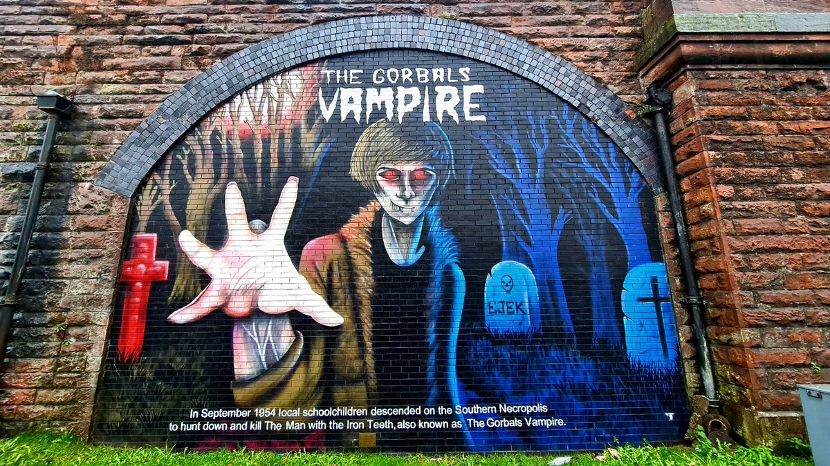 The Gorbals Vampire Mural, Ballater Street, Glasgow.

#glasgow #murals #streetart #glasgowmurals #glasgowstreetart #glasgowhistory #folklore #vampires #thegorbalsvampire #masshysteria #scotland #scottishfolklore