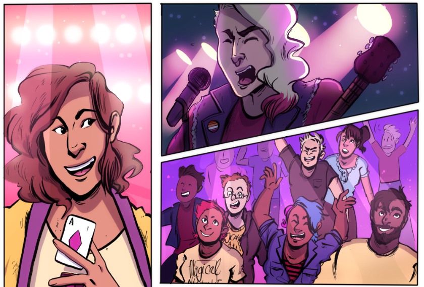 I'm looking for comic art and coloring work this year, so feel free to contact me if you have a project in mind 💖
I've worked with Macmillan, Simon & Schuster, Dark Horse, and independent publishers.
(First two are coloring examples, last two are all mine!)