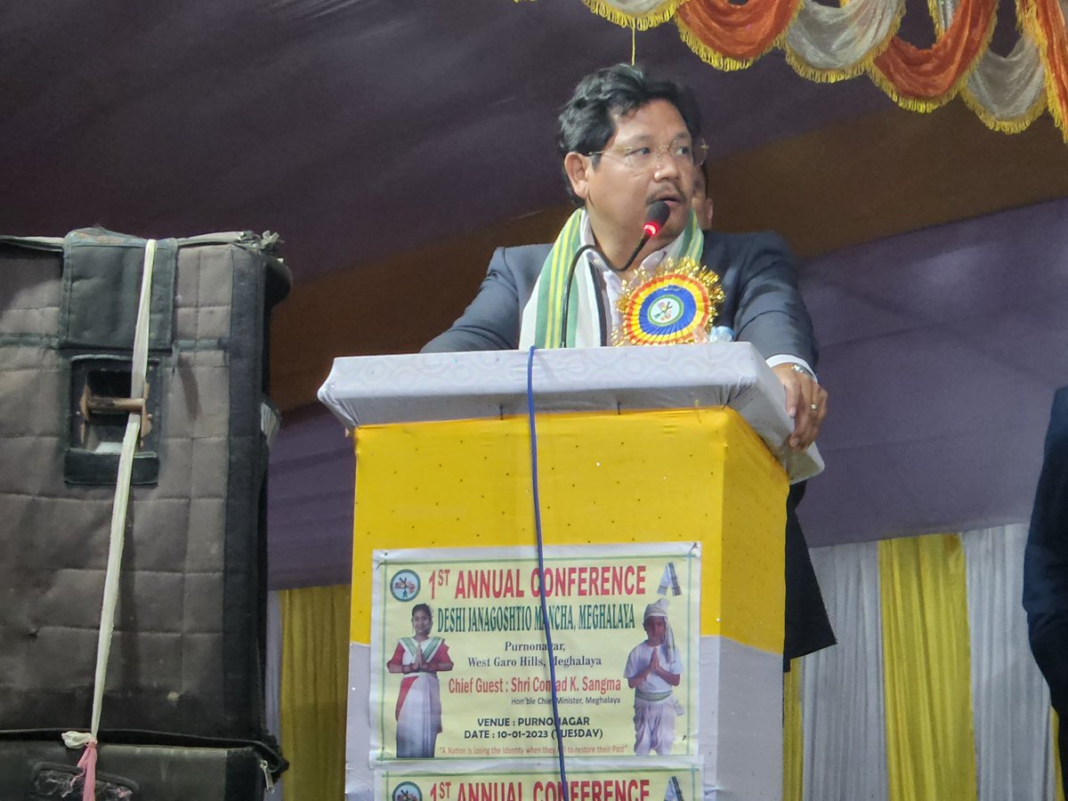 SangmaConrad's tweet photo. At the 1st Annual Conference of the Deshi Janagoshtio Mancha, Meghalaya at Purnonagar, West Garo Hills District. Call upon our brothers &amp; sisters of the plain belt to support us in bringing more development to the area. https://t.co/Uf1EiowCtx