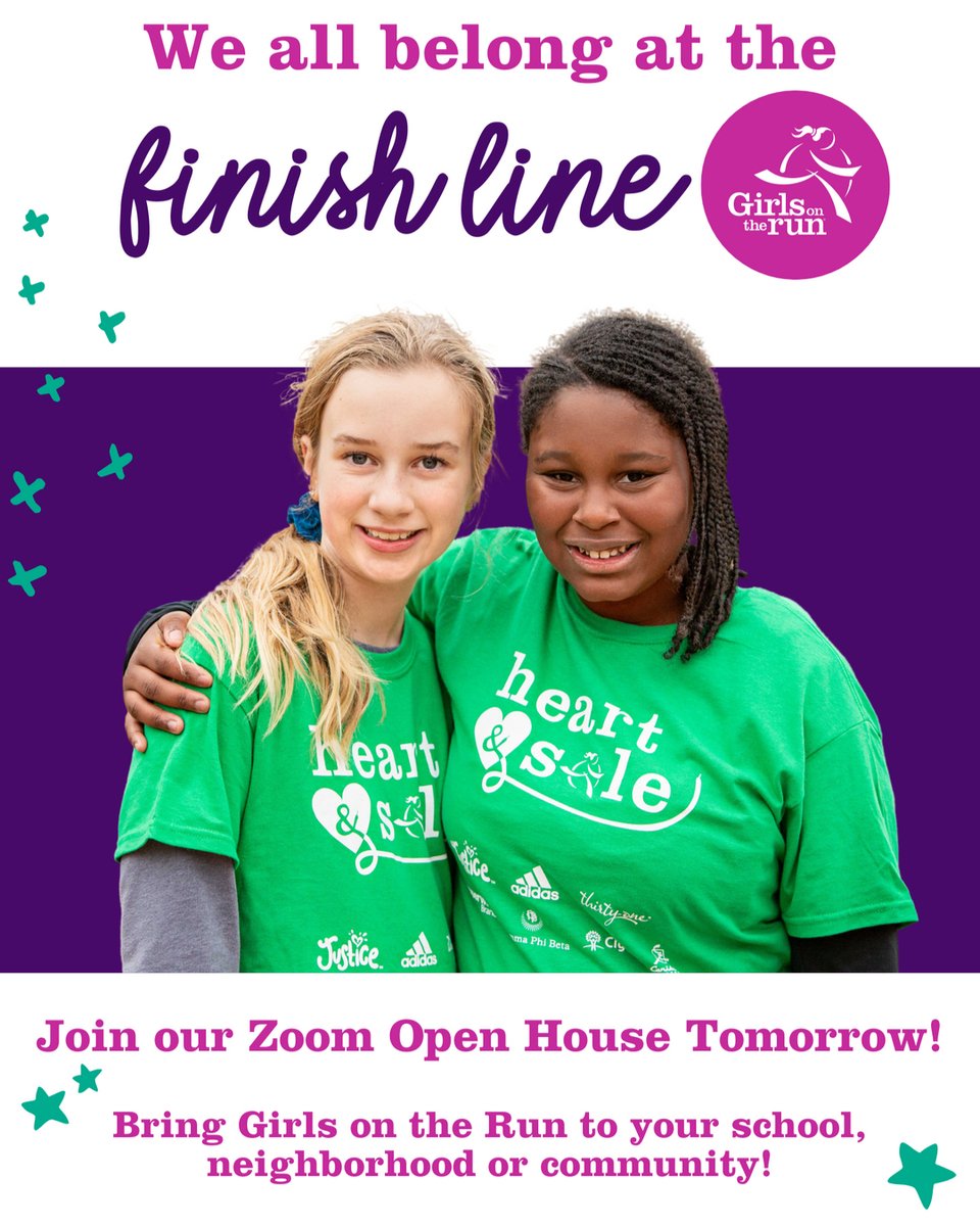 Join our Open House tomorrow to learn how you can start a team or coach this year! In just 45 minutes, find out how you can bring the transformational Girls on the Run programs to your community. You will learn how to start a team, get involved as a coach and other ways to suppor