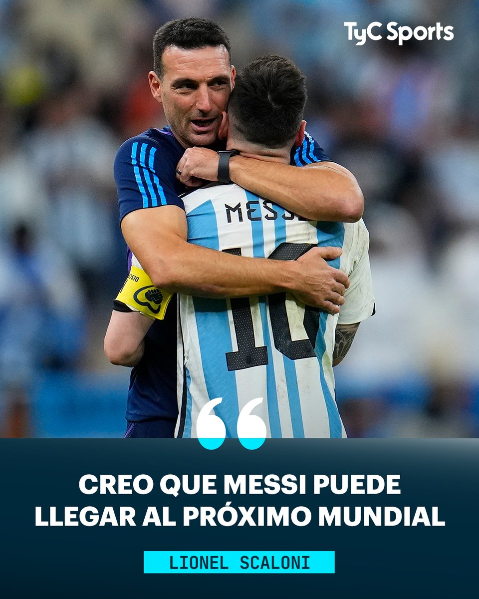 AHORA NOS VOLVIMOS A ILUSIONAR 2️⃣0️⃣2️⃣6️⃣

"Yo creo que Messi puede llegar al próximo Mundial, dependerá mucho de lo que quiera, de lo que vaya pasando en el tiempo, de que se sienta bien. Las puertas las tendrá siempre abiertas", confesó Scaloni.

🎙️ Spotify / Deporte Ràdio Calvià