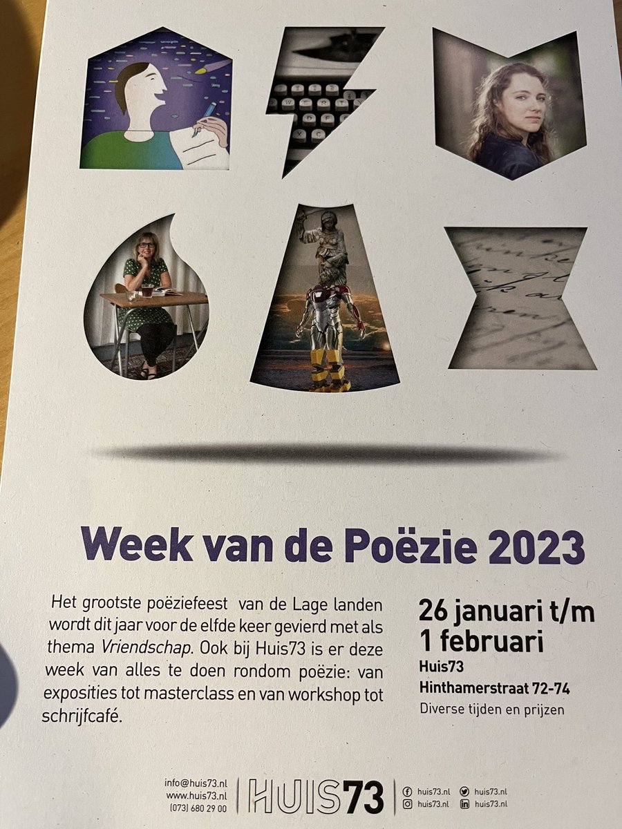 Leuk programma @huis73 #weekvandepoezie kom je ook?