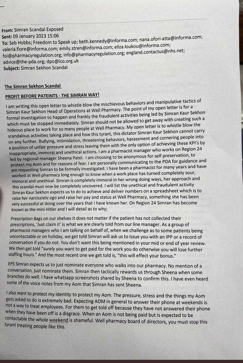 Pharmcheckersc1's tweet photo. 4 photos well worth reading

Rotten to the core @wellpharmacy 

And Scotland is no different.
@the_pda @PharmacistCoop @AIMpharmacies @ChemistDruggist @CPharmacyScot 

Indies should note that these business practices are common in multiples and they don't play by the same rules. https://t.co/9m3cBgHmGG