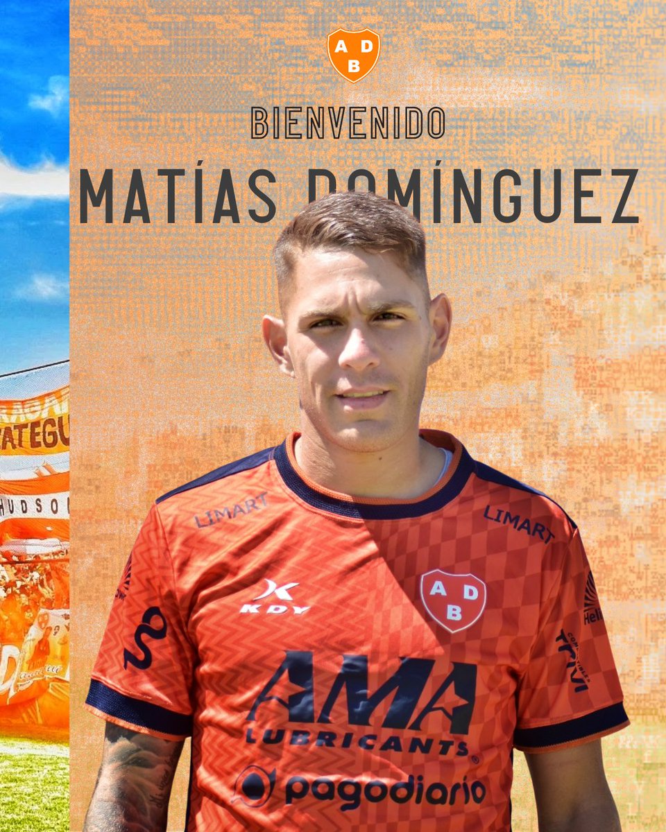 ADB_Oficial's tweet photo. #REFUERZOS 🍊
Matías Domínguez, delantero proveniente de Acassuso, es el nuevo refuerzo del #naranja.
¡Bienvenido! 🤩
#VamosBera 🧡 https://t.co/lGV5o7EhWI
