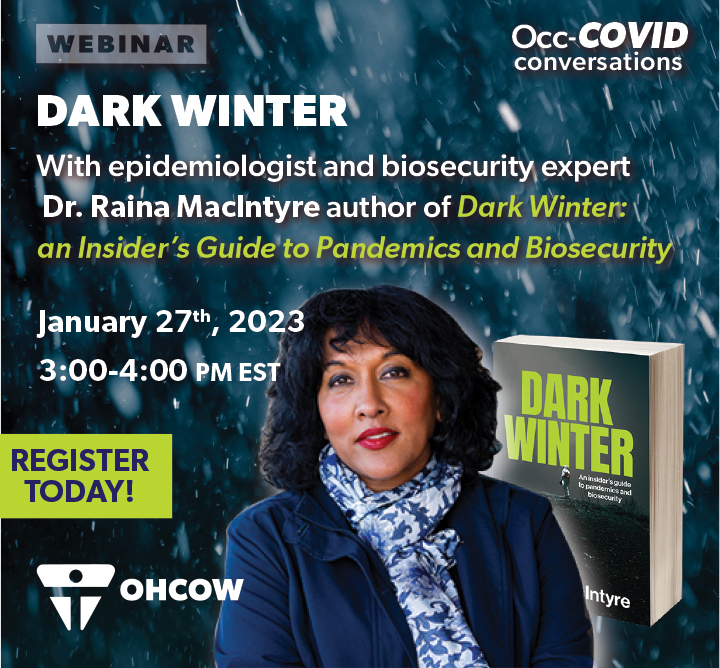 Register for this exciting upcoming webinar from OHCOW... "past lessons to inform future health" with world expert Dr. Raina Macintyre. January 27, 3-4pm
eventbrite.com/e/occ-covid-co…
#covid #occupationalhealth #pandemic