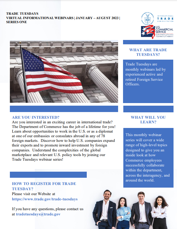 MarauderCCED's tweet photo. Are your students interested in an exciting career in international trade? Through this series, beginning on January 17th, they can learn about opportunities to work in the U.S. or as a diplomat at one of our embassies or consulates abroad. @dangelotaylor @DOSatCSU @CSULife1887 https://t.co/tCXfDhBzGj