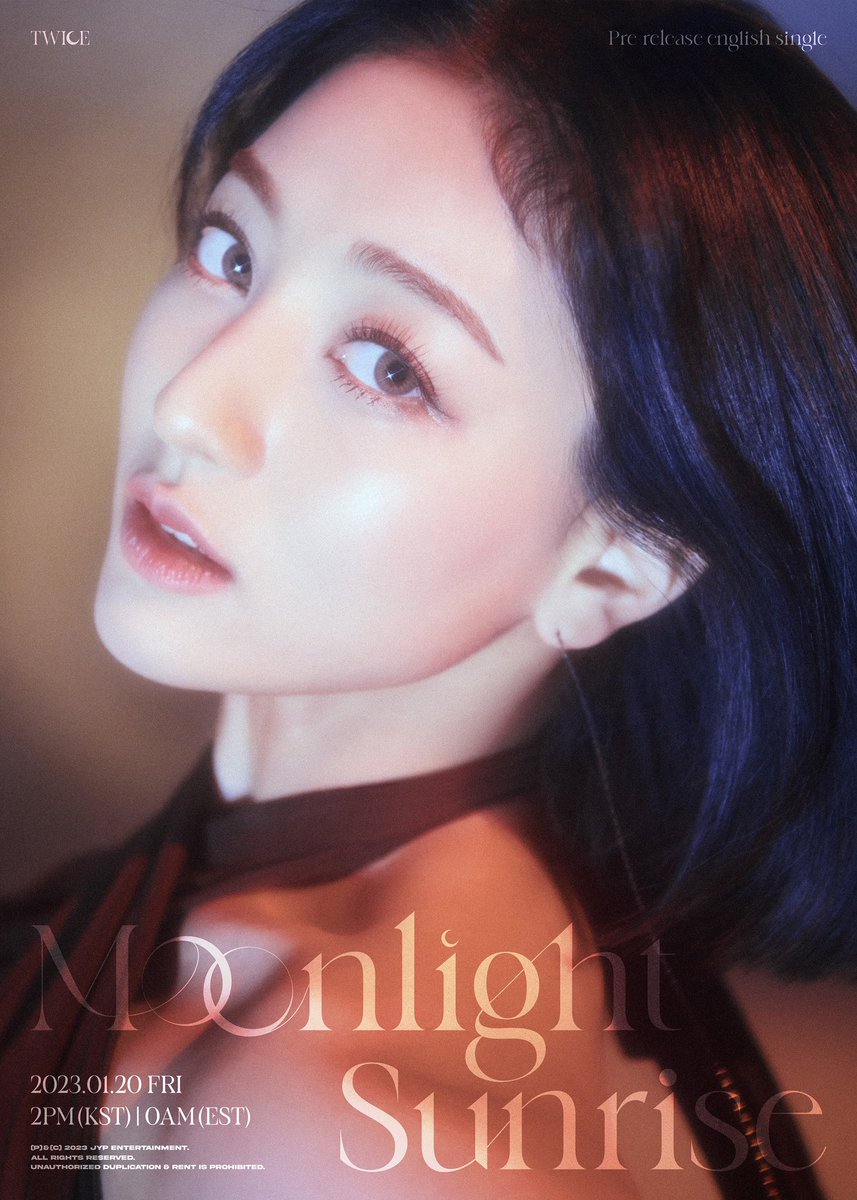 TWICE Pre-Release English Single 'MOONLIGHT SUNRISE' Concept Photo JIHYO Worldwide Release on 2023.01.20 FRI 2PM KST/0AM EST 📌'MOONLIGHT SUNRISE' Digital Pre-Save & Pre-Order TWICE.lnk.to/MoonlightSunri… #TWICE #트와이스 #MOONLIGHTSUNRISE