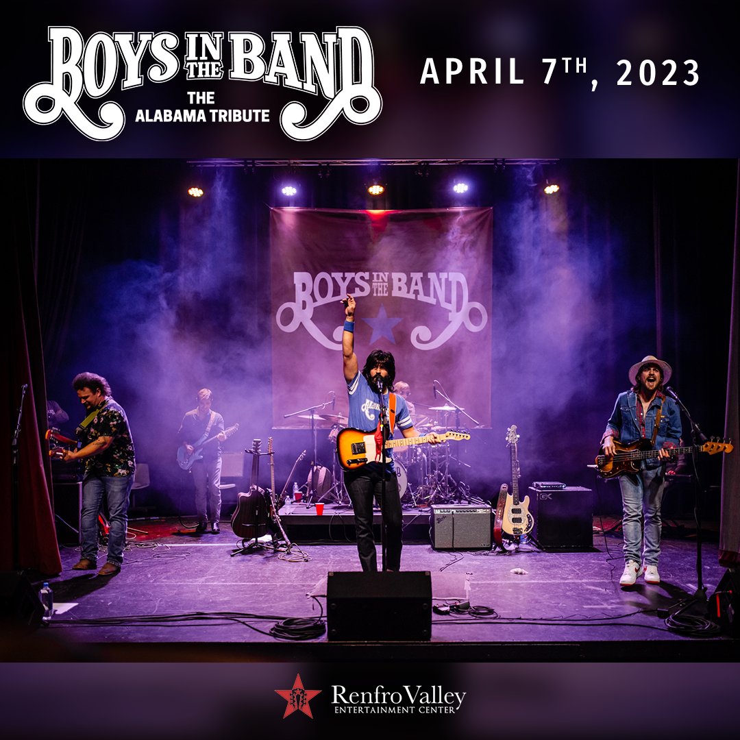 renfro_valley's tweet photo. Come to #RenfroValley on 4/7 for a tribute to the legendary band Alabama with @BoysInTheBandAL! 🎸 Get ready to sing along to classics like "Song of the South" and more! Grab your tickets this Thursday, 1/12, at 10am!

🎟️ https://t.co/6oDgdOLO7K https://t.co/EkKvfFAtsR