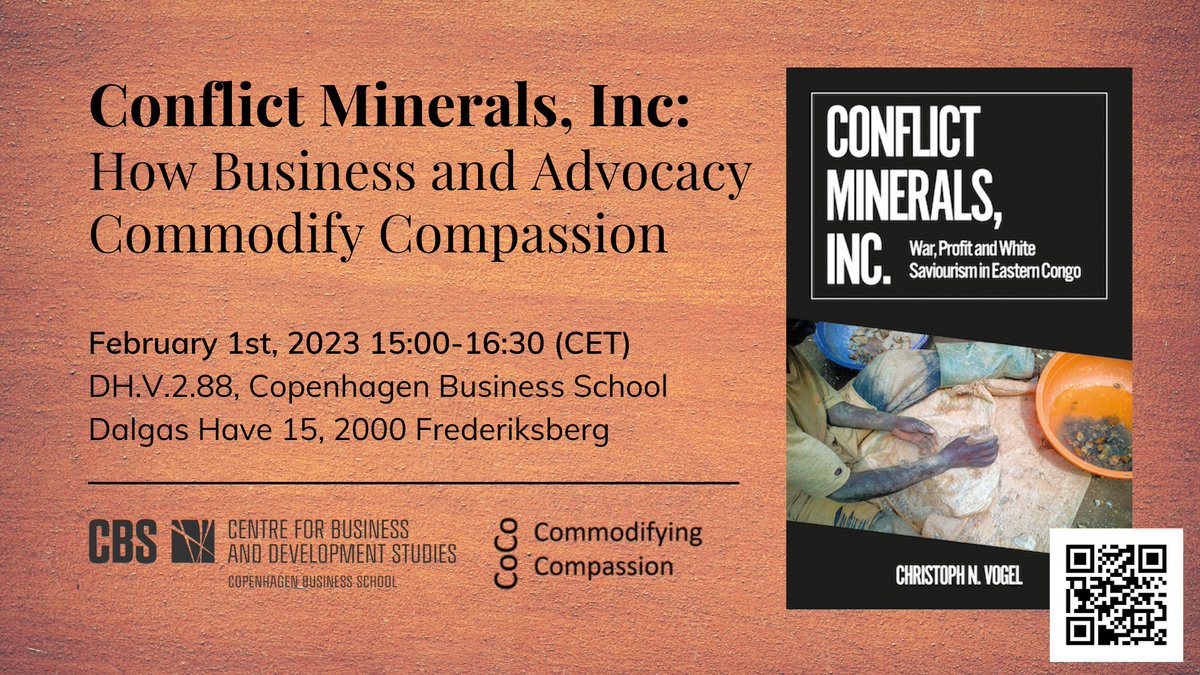 Join this exciting event around Conflict Minerals, Inc. by @ethuin hosted by CoCo and @CBDScbs. Find the programme and register here: cbs.nemtilmeld.dk/626/ @BrandAid_World @KasperHoffmann2
