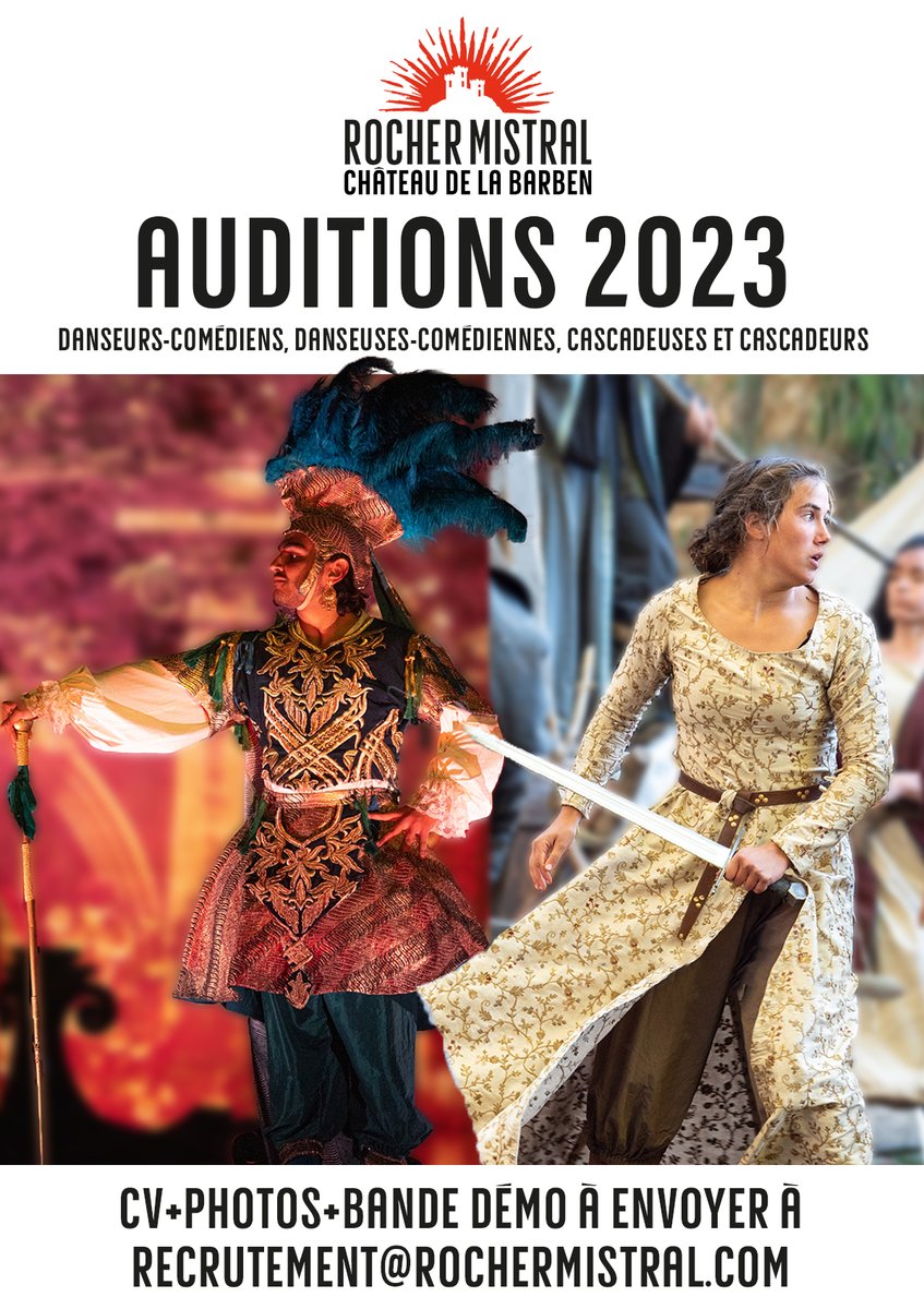 Rocher Mistral (@rochermistral) on Twitter photo 💥 AUDITIONS 2023 💥
Postulez 😎
Envoyez votre candidature avec photos, CV, bande démo, à l’adresse recrutement@rochermistral.com.
#audition #casting #acteurs #danseurs #cascadeurs #stunt #danse #comédie #comédiens 💥 AUDITIONS 2023 💥
Postulez 😎
Envoyez votre candidature avec photos, CV, bande démo, à l’adresse recrutement@rochermistral.com.
#audition #casting #acteurs #danseurs #cascadeurs #stunt #danse #comédie #comédiens