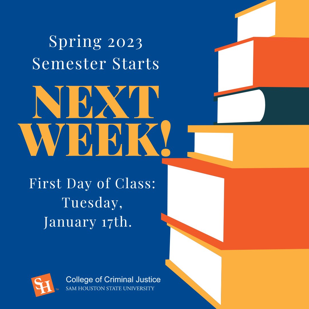 SHSUCJ's tweet photo. One week from today! We're looking forward to seeing you back on campus! #shsu #shsucj https://t.co/9Jhokm2LrO