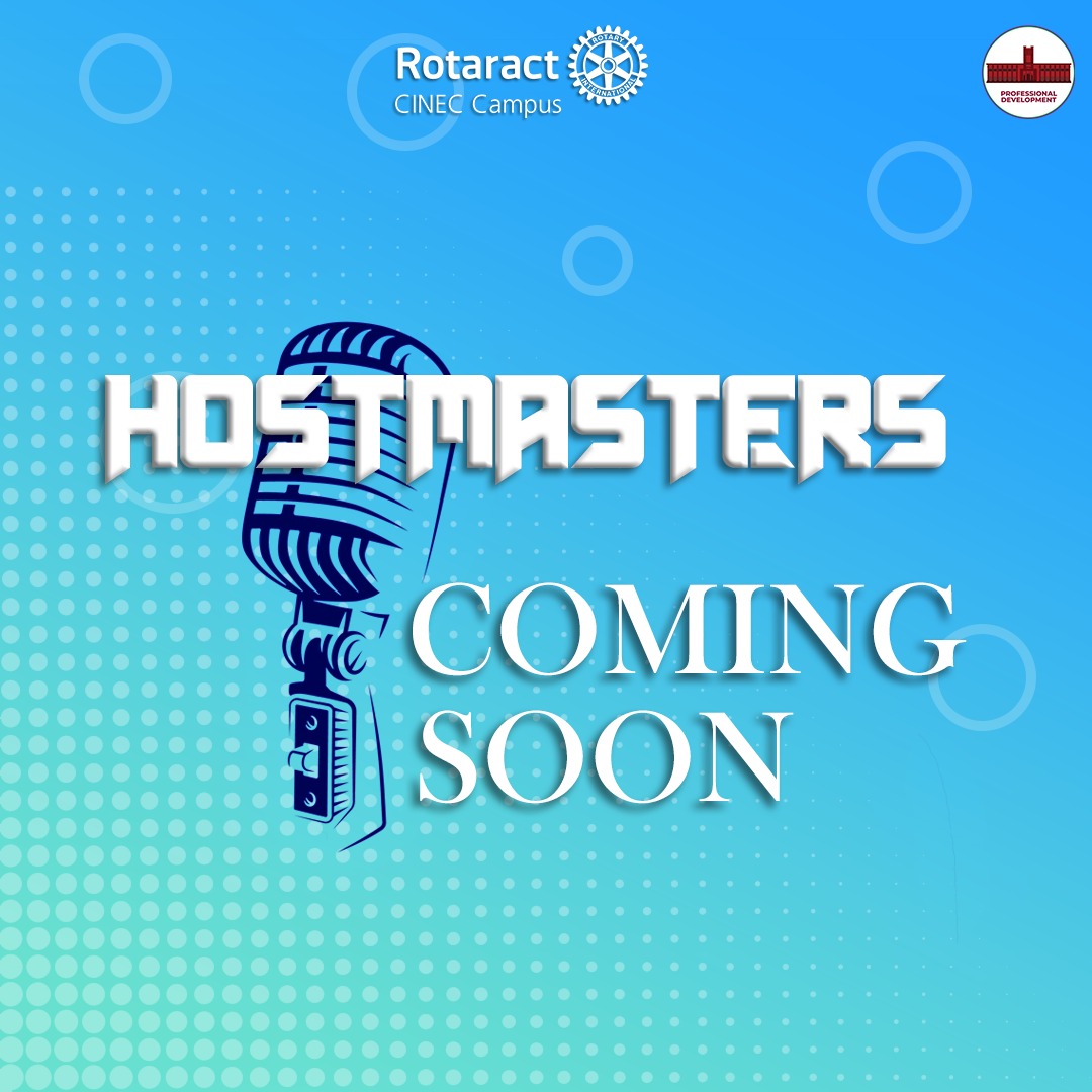 If you refer your voice as your pride, then this one is for you! 🎤🗣️
 
Hostmaster '23

Calling all of our aspiring hosts ! 
 
Stay tuned with Rotaract Club of Cinec Campus.🌚