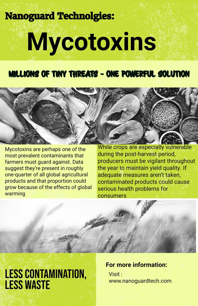 NanoGuardTech's tweet image. Nanoguard Technologies: Mycotoxins

#agtech #nanoguardtech #foodsafety #HVCP #sustainability #agricultural
 #AG #agstl