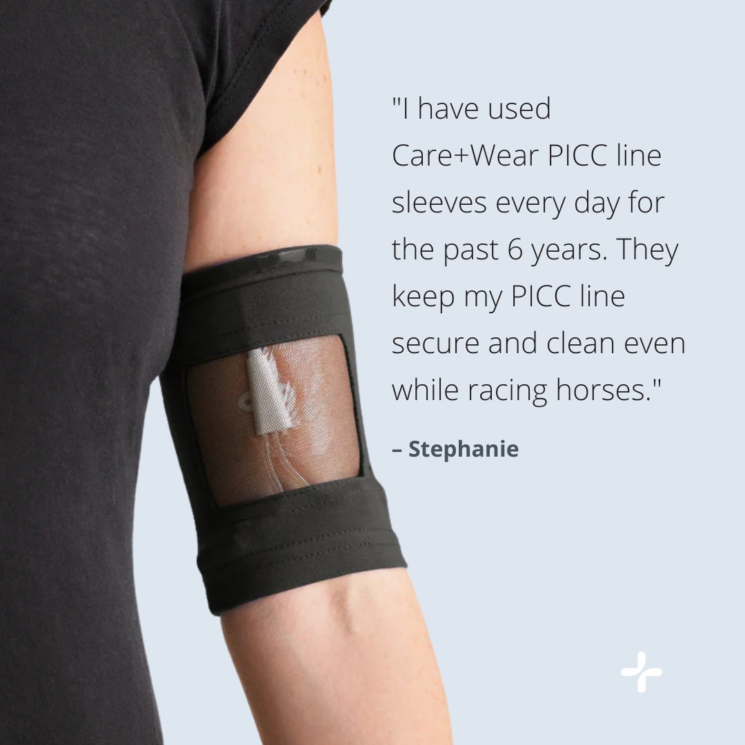 Do things with ease. 💙 The Ultra Grip PICC Line Cover is designed to protect your infusion site from dislodgment, irritation, and infection.

careandwear.com/collections/pi…

#careandwear #healthwearthatcares #picc #cancersupport #chemotherapy #chronicillness #ivtherapy #dialysis