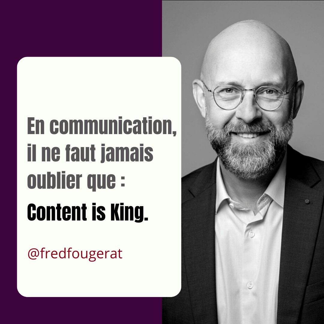 La #communication n’a de sens que si elle est au service du fond, c’est-à-dire 
d’un #contenu. 

#LaComEstUnMétier
