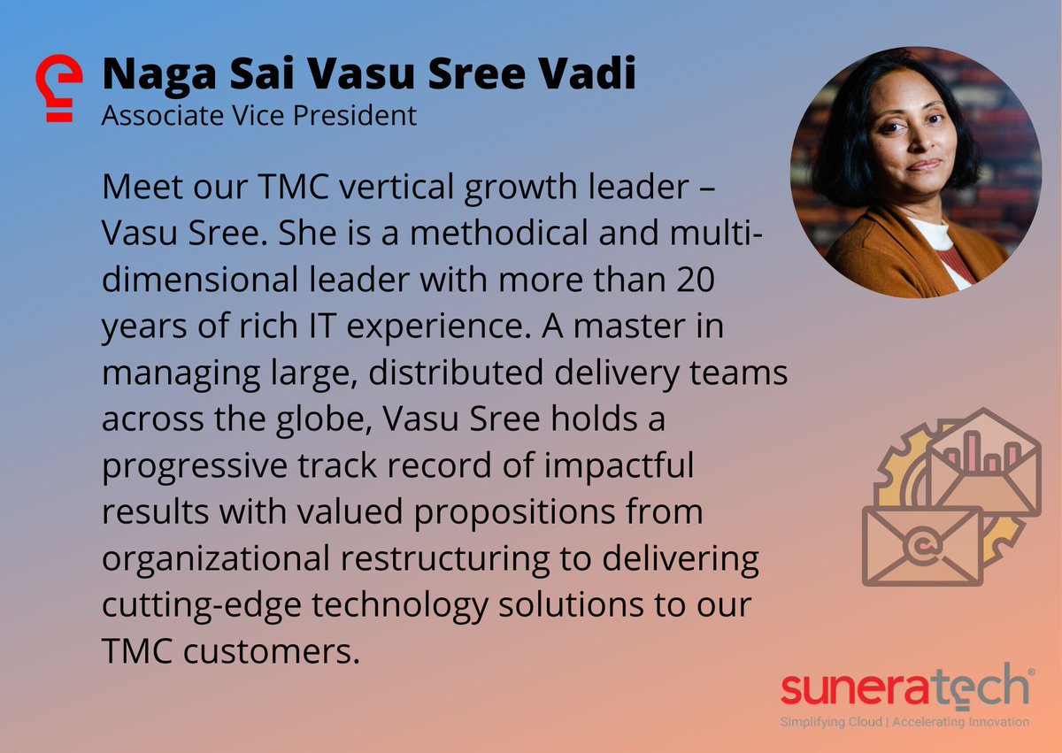 Introducing our TMC Vertical growth leader Nagasai Vasusri Vadi

For more updates please follow our @SuneratechTMC page.

#leadership #announcements #introduction #teamleaders  #directors #introducing #presenting #growthleader #technology @amitx0x @amayjoshi