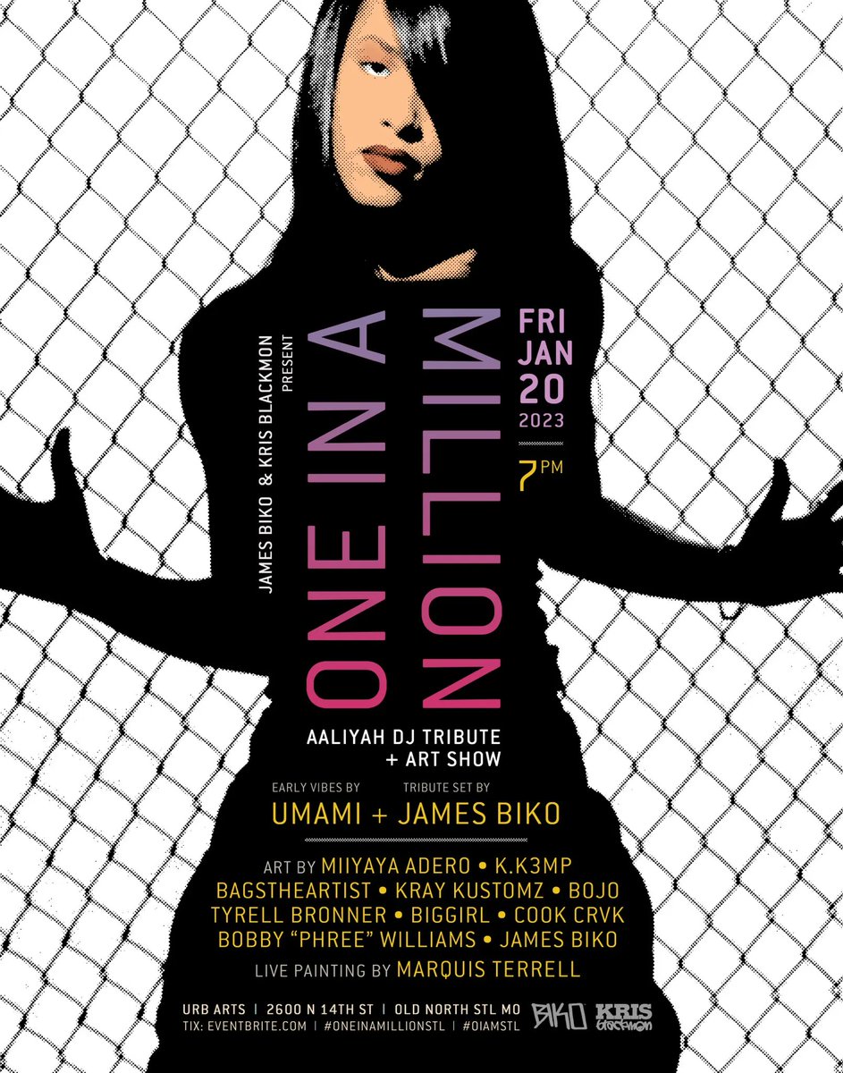 New Art Show Paying Tribute to Aaliyah Opens Jan 20th at UrbArts Gallery

#OneInAMillion
#Aaliyah
#Art
#Exhibition