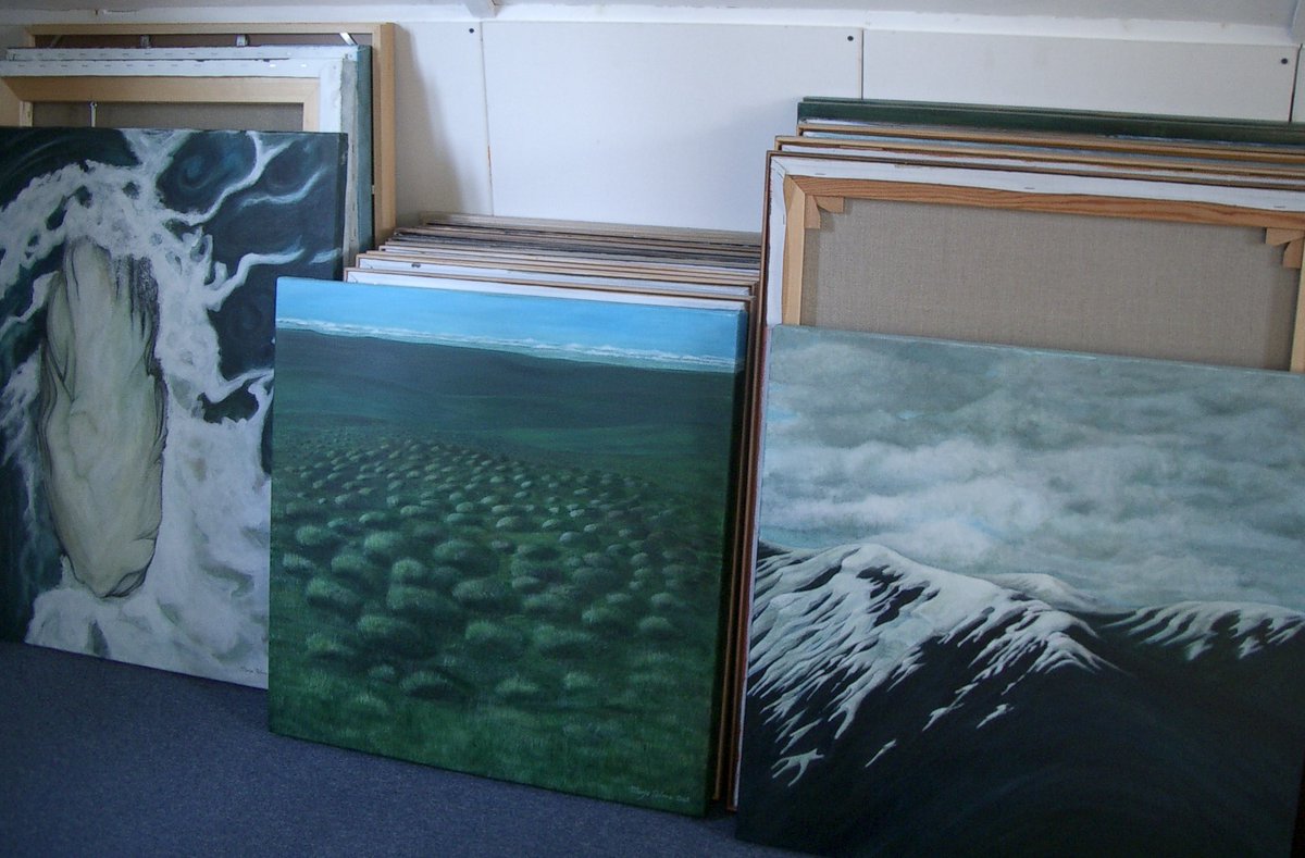 MarjoPotma's tweet photo. Schilderij uit de #Noorwegen serie. Acryl op linnen. #Water #Landschap #Painting https://t.co/C0fG2W0oCE